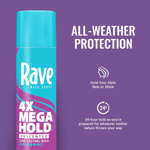 Rave 4x Mega Hold Hair Spray 11 Oz