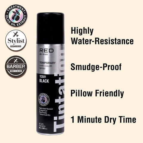 Red By Kiss Tintation Black Spray