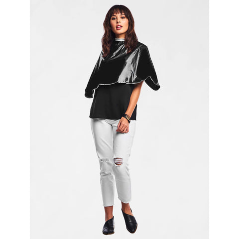 Betty Dain Black Vinyl Shortie Cape