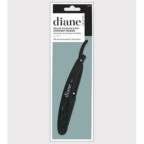 Diane Matte Black Deluxe Stainless Steel Straight Razor