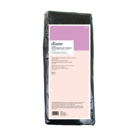 Diane Stain Resistant Black Towels 12 Pack