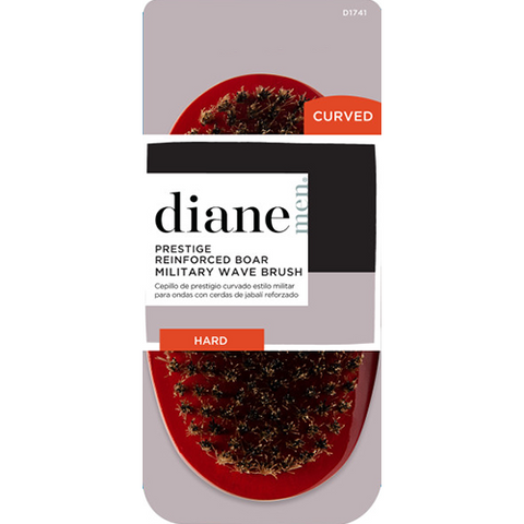 Diane Curved Hard Prestige 100% Boar Military Wave Brush D1741
