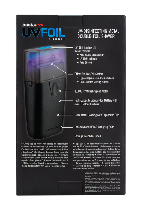 BaBylissPRO Matte Black UV Double Foil Shaver