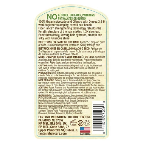 Fantasia Naturals Avocado Cilantro Moisturizing with Avocado, Keratin & Biotin, 4 fl oz