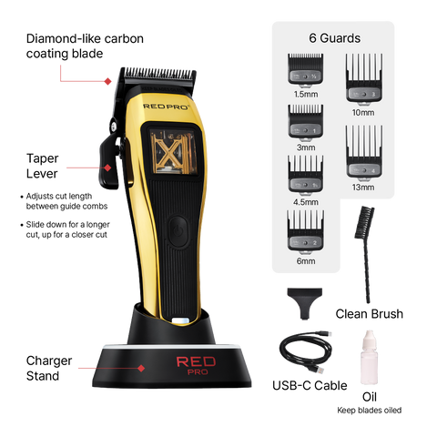 Red PRO X-King Vector Motor Cordless Clipper