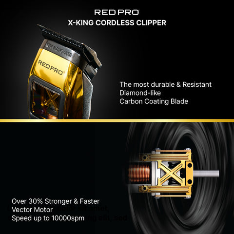 Red PRO X-King Vector Motor Cordless Clipper