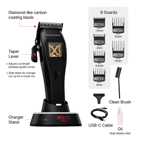 Red PRO X-King Vector Motor Cordless Clipper