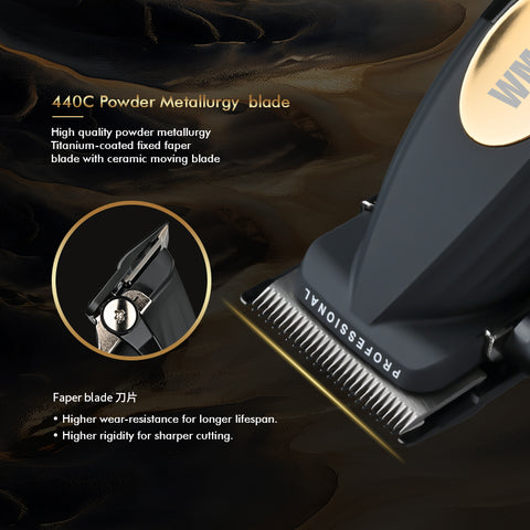 W MARK NG-8038 Professional Cordless Hair Clipper – 9000 RPM High-Speed Motor, 2500mAh Battery, Titanium Ceramic Blade