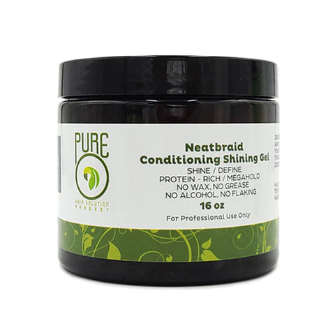 PureO Natural Hair Solution Product Neatbraid Conditioning Shining Gel 16 Oz