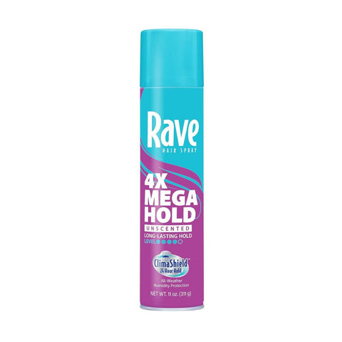 Rave 4x Mega Hold Hair Spray 11 Oz