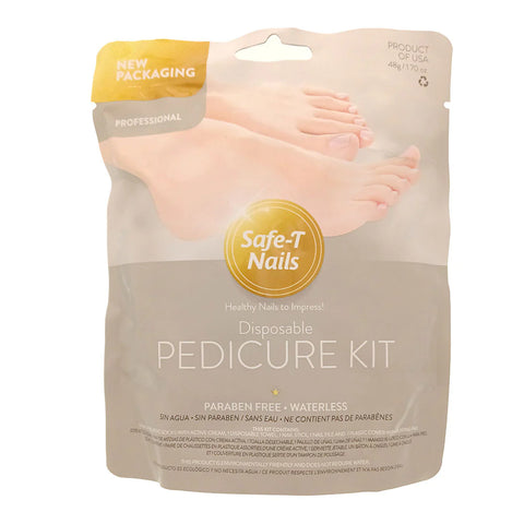 Safe T Nails Disposable Pedicure Kit Paraben Free and Waterless