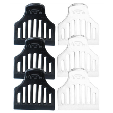 Soft N Style Black & White Vented Roller Clamps 6 Pack