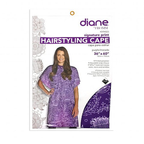 Diane Signature Print Hairstyling Cape Purple