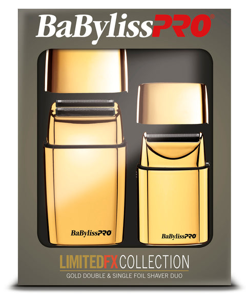 BaBylissPRO LimitedFX Collection Gold & Black Double & Single Foil Shaver Duo