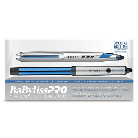 BaBylissPRO Ultra Thin 1-1/2" Straightener & 1-1/4" Curling Iron Prepack