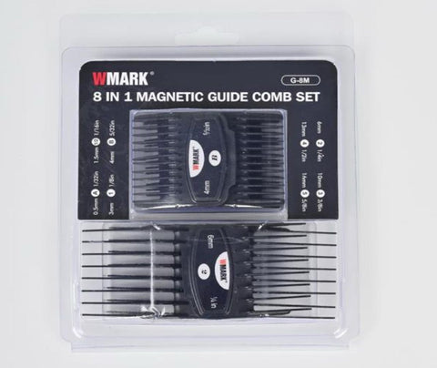 W MARK 8-in-1 Magnetic Guide Comb Set – Professional Clipper Guard Attachment Kit