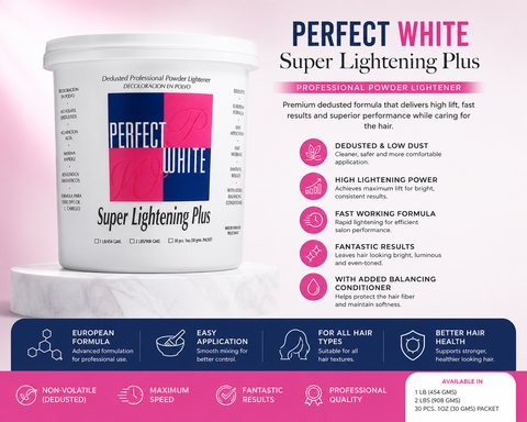 Perfect White Dedusted Professional White Powder Lightener 2lbs Bleach