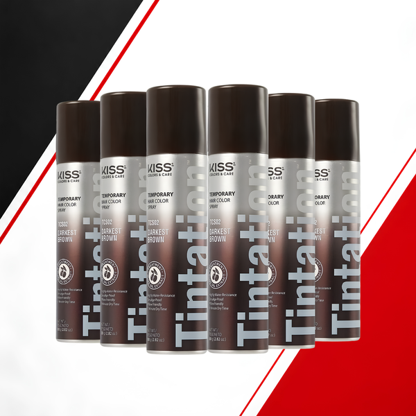 KISS Tintation Temporary Hair Color Spray Darkest Brown - 6pcs