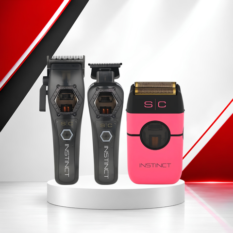 StyleCraft Instinct Hair Clipper, Instinct Trimmer & Instinct Double Foil Shaver Bundle – Professional Cordless Combo Kit