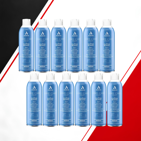 Andis Cool Care Plus Clipper Blade Spray 12-Pack Bundle (15.5 oz Each) – Professional 5-in-1 Blade Maintenance Spray