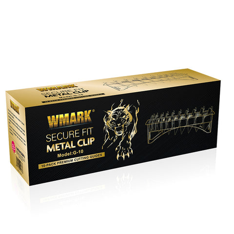 W MARK G-10 Premium Metal Clip Guide Comb Set – 10-Piece Professional Clipper Guard Kit with Organizer