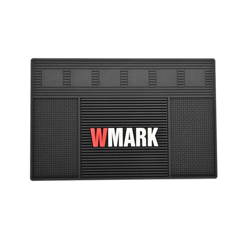W MARK Professional Barber Tool Mat – Anti-Slip Rubber Workstation Mat for Clippers, Trimmers & Grooming Tools