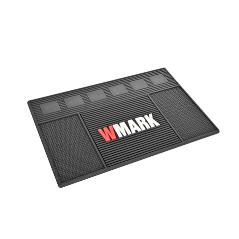 W MARK Professional Barber Tool Mat – Anti-Slip Rubber Workstation Mat for Clippers, Trimmers & Grooming Tools
