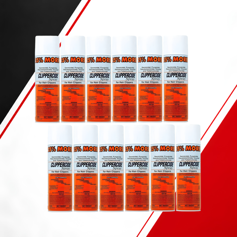 Clippercide Spray for Hair Clippers 12-Pack Bundle (15 oz Each) – Professional 5-in-1 Clipper Disinfectant & Lubricant