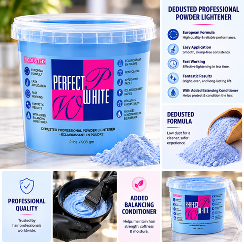 Perfect White Dedusted Professional Blue Powder Lightener 2lbs Bleach