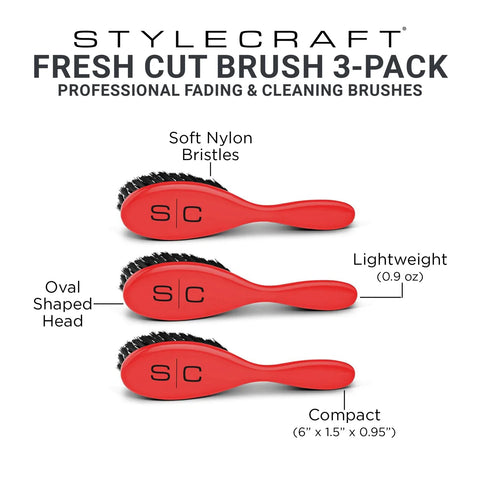 Stylecraft The Fresh Cut Barber Brush Red - 6 pack