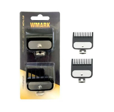 W MARK 2-Piece Secure Fit Metal Clip Guide Combs – Sizes 1/2 & 1-1/2 | Precision Clipper Guards for Professional Barbers