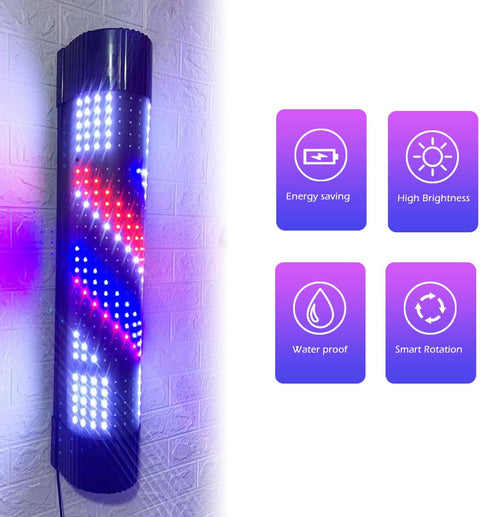 A1 Black LED Barber Pole