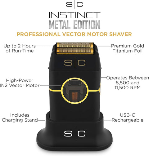 Stylecraft Instinct Metal Edition Clipper, Trimmer & Double Foil Shaver Bundle