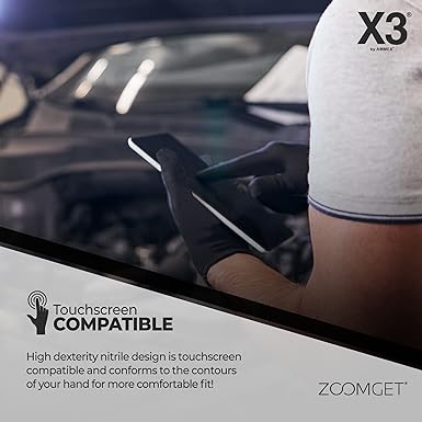 X3 Black Nitrile 3 Mil Gloves