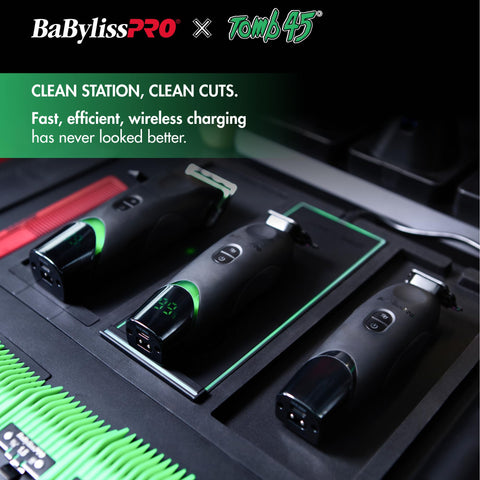 BaBylissPRO x Tomb45 Wireless Charging Clipper, Trimmer & Charging Pad Bundle – Professional Cordless Combo Kit