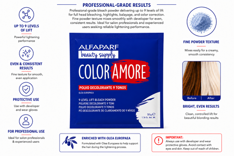 ALFAPARF MILANO Color Amore 9 Level Lift Bleach Powder - 1.76 oz