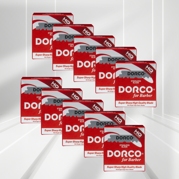 Dorco Red Stainless Steel Half Blades 100pcs - 1 Case 10pcs