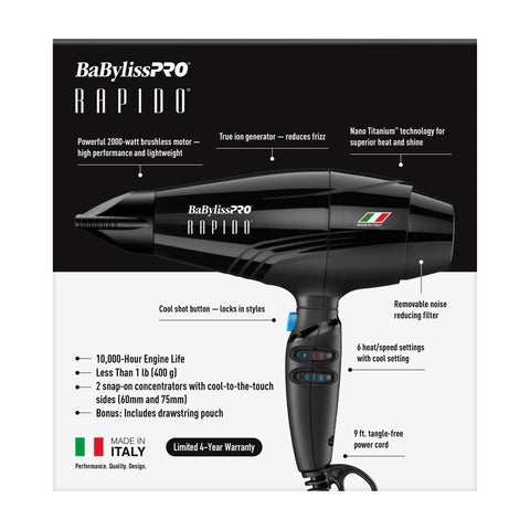 BaBylissPRO Black Rapido Dryer