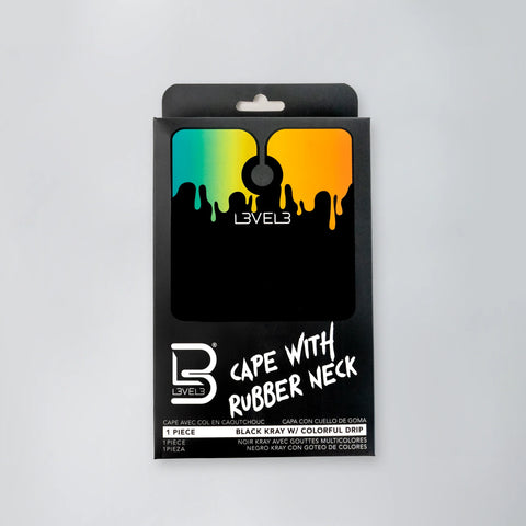 L3VEL3 Black with Colorful Trim Rubber Neck Cutting Cape