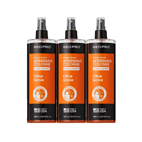 Red PRO Groomane Cooling Aftershave Cologne 16.9 Oz - 3 Pack