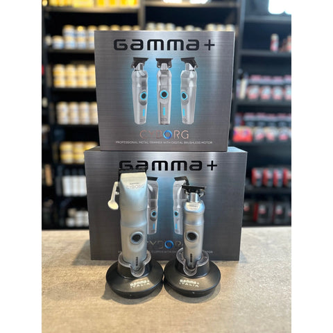 Gamma+ Cyborg Professional Hair Clipper & Trimmer Bundle – Digital Motor Cordless Combo Set