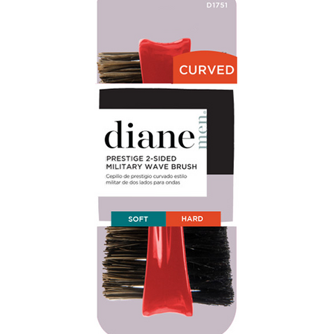 Diane 2 Sided Curved Soft & Medium Prestige Military Wave Brush D1751