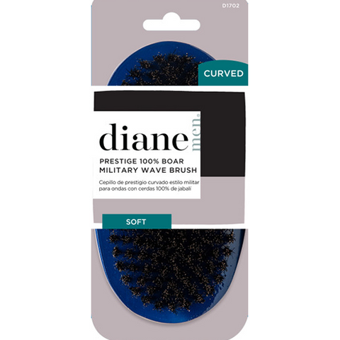 Diane Curved Soft Prestige 100% Boar Military Wave Brush D1702