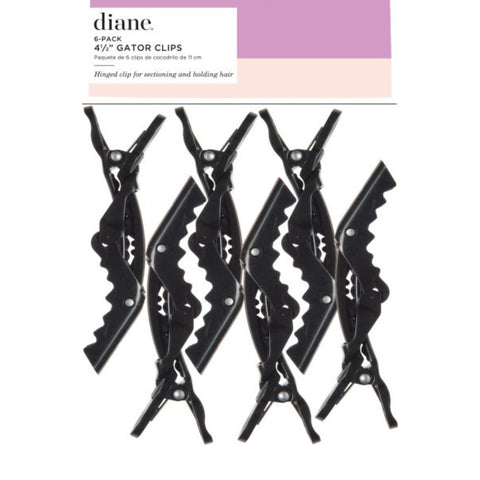 Diane 4.5" Gator Clips Black 6 Pack