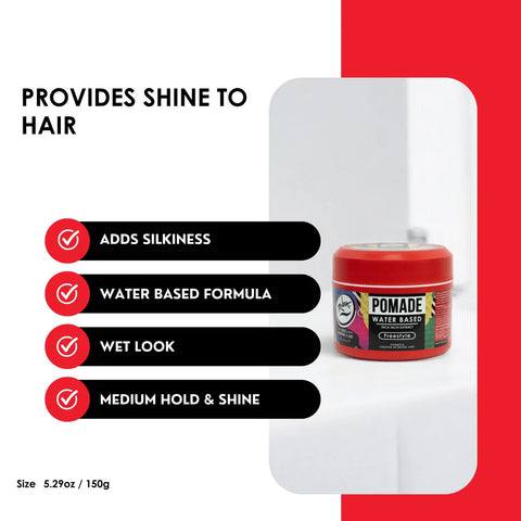 Rolda - Freestyle Hair Pomade | Water Based Formula, Medium Hold, Medium Shine