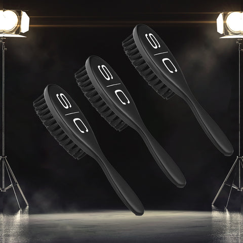 Stylecraft The Fresh Cut Barber Brush Black - 3 Pack