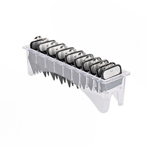 W MARK G-10 Premium Metal Clip Guide Comb Set – 10-Piece Professional Clipper Guard Kit with Organizer