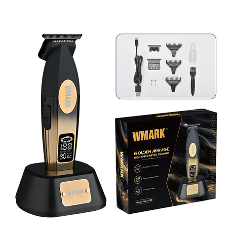 W MARK NG-8238 Golden Mirage Professional Hair Trimmer – Zero Gap DLC Blade, 9000 RPM Motor, 240-Min Battery