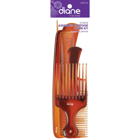Diane 5-Pack Assorted Tortoise Comb Kit DBC016