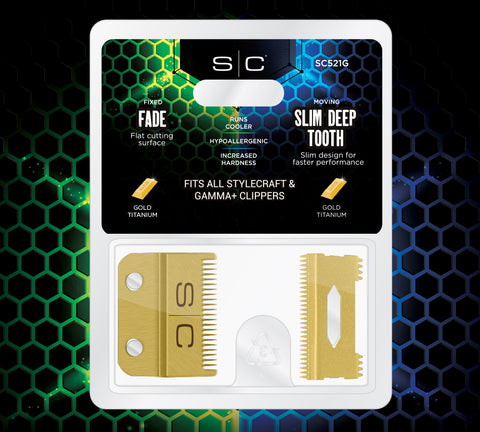 Stylecraft Slim Deep Tooth Gold Blade Replacement Set SC521G